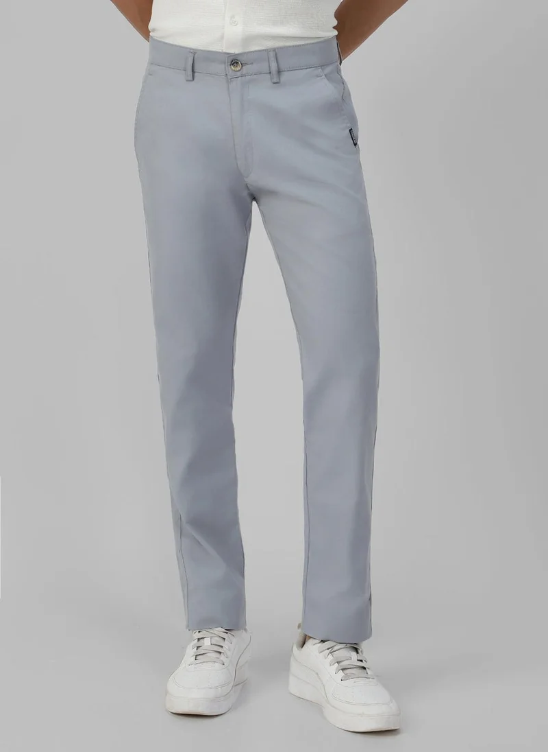 Urbano Fashion Urbano Fashion Men's Blue Cotton Slim Fit Casual Chinos Trousers
